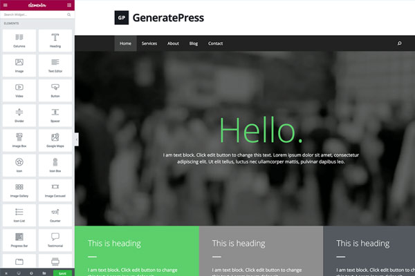 GeneratePress + Elementor