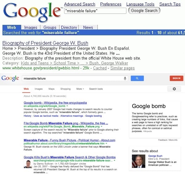 Google Bombing Miserable Failure