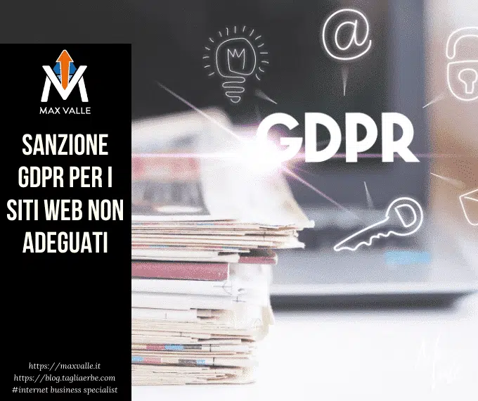 Sanzione GDPR per i siti web non adeguati