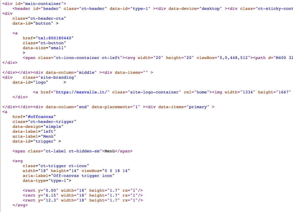 codice html