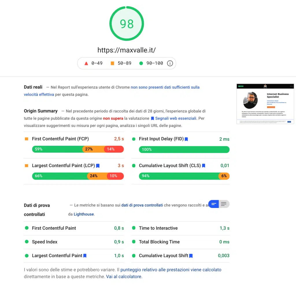 Restyling sito web: Come rinnovare il sito in modo efficace. 1 Risultati sito max valle