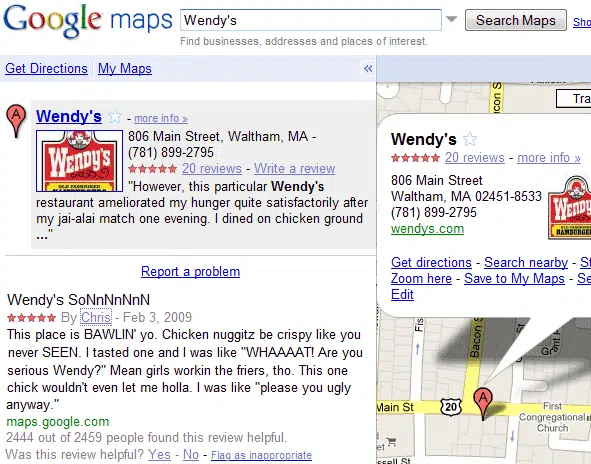 Una simpatica recensione inserita nelle mappe di Google :-)