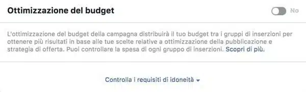Ottimizzazione del budget a livello di campagna (CBO)