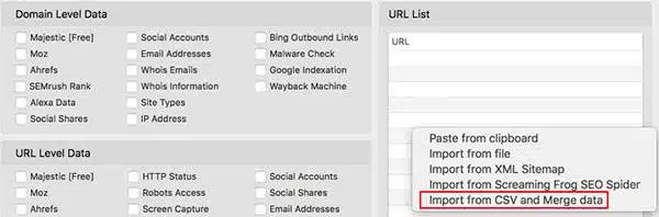 Import from CSV and merge data