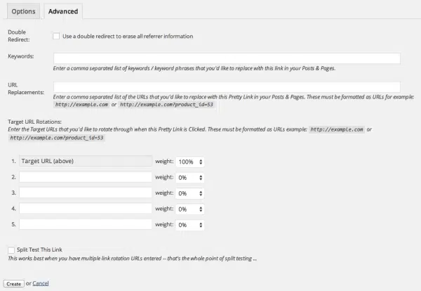 Funzioni avanzate del plugin Pretty Link