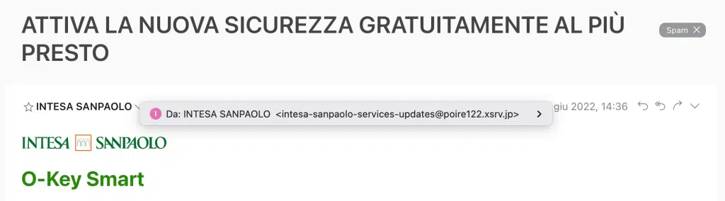 phishing intesa san paolo mittente reale max valle - Max Valle