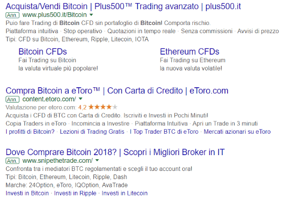 Query comprare bitcoin