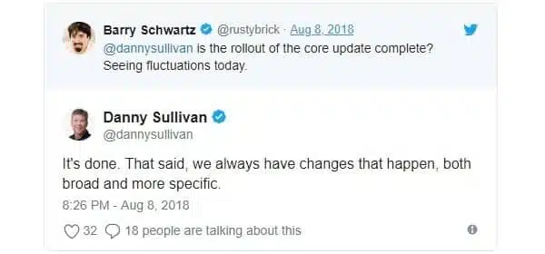 Google Core Update Agosto 2018