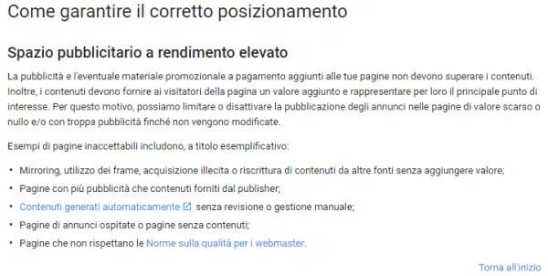 nuove norme annunci adsense - Max Valle
