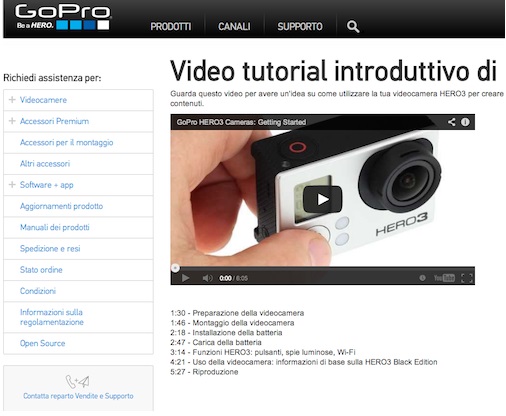 Un video tutorial di GoPro