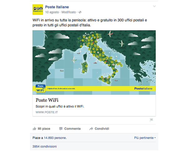 Poste Italiane su Facebook