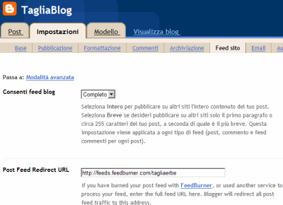 Feedburner + Blogger/Blogspot: consolidiamo i feed!