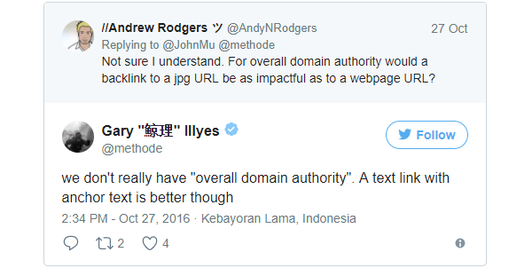 Cosa pensa Gary Illyes della Domain Authority