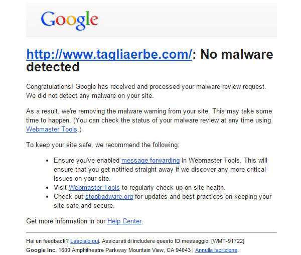 Nessun Malware Rilevato