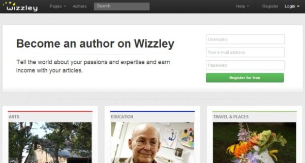 Landing page di Wizzley