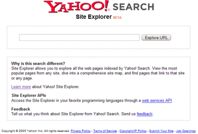 Yahoo Site Explorer si fa simile a Google Sitemaps?