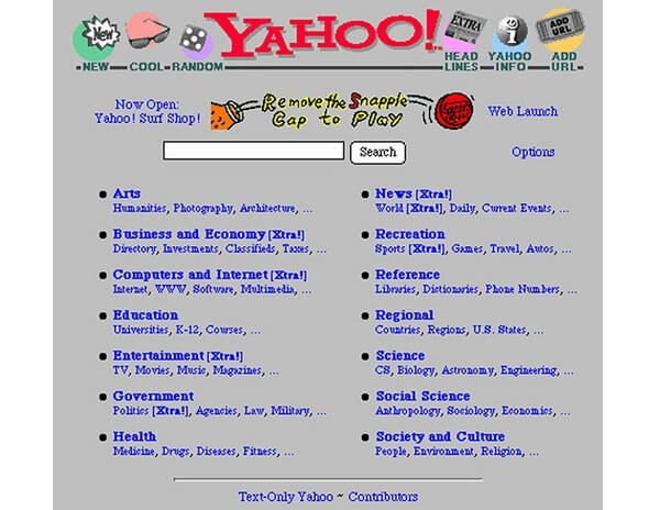 Il vecchio Yahoo!